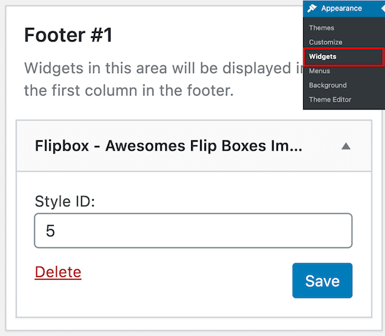 添加翻转框小部件 Add flipbox widget