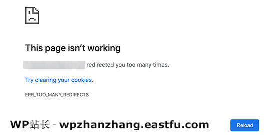 Google Chrome 中的错误太多重定向 Error Too Many Redirects in Google Chrome