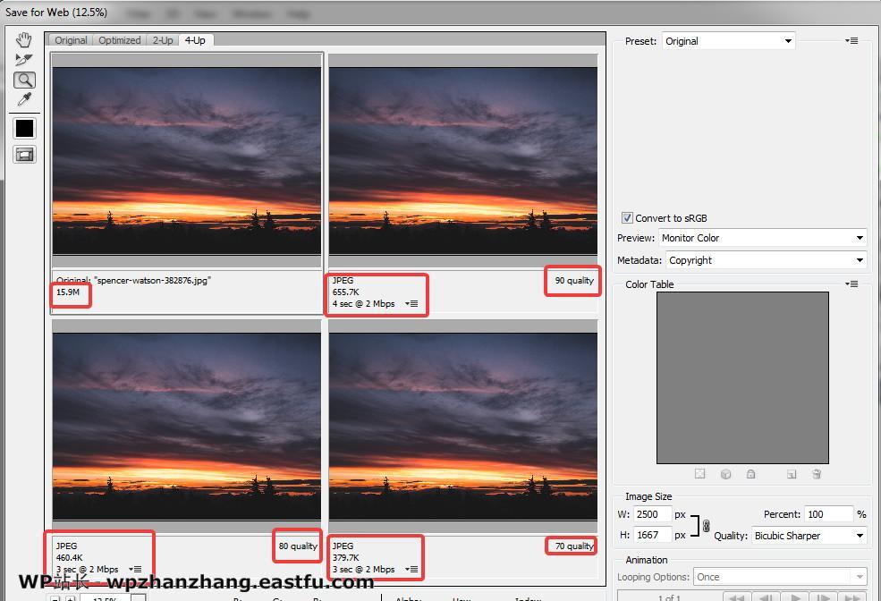 WordPress 速度优化的完整指南 19 图像压缩示例