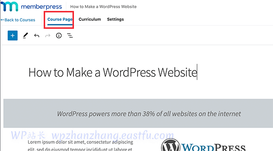 创建课程页面 Creating the course page