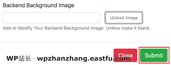 上传后台背景图片 Upload backend background image