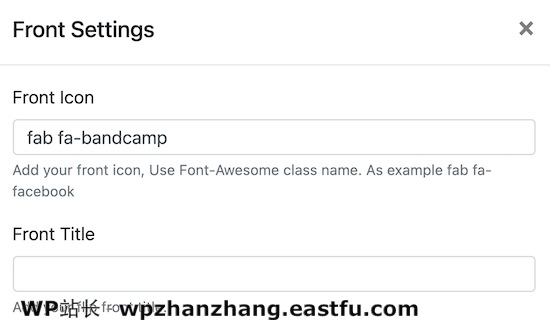 更改前面的标题和图标 Change flipbox front title and icon