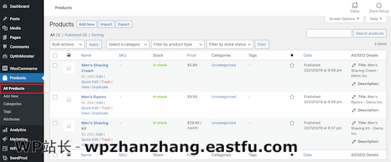 选择 WooCommerce 产品进行订阅 Select WooCommerce product for subscription