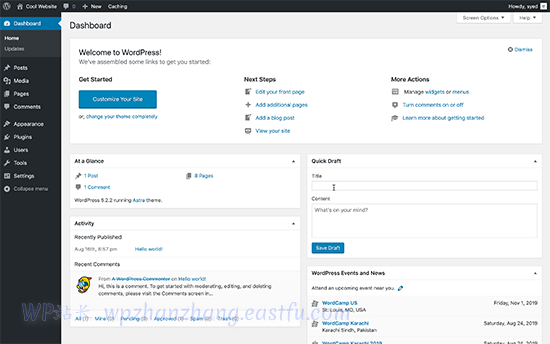 WordPress仪表板 WordPress dashboard