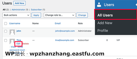 编辑用户帐户 Edit user account