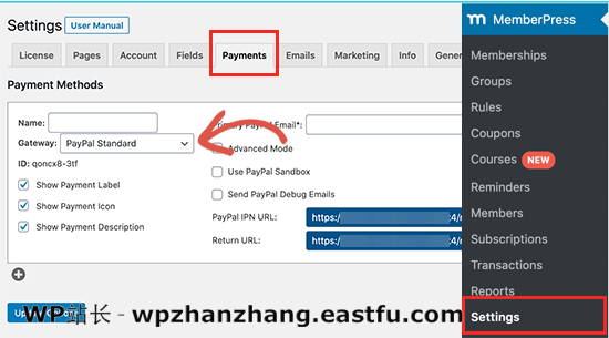 在会员新闻中添加付款方式 Add a payment method in MemberPress