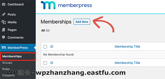 添加新的会员计划 Add new membership plan