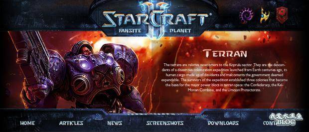 Free WordPress 3.0 Theme for StarCraft II: Enter the  Fascinating World!