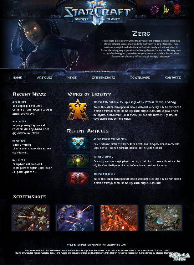 Free WordPress 3.0 Theme for StarCraft II: Enter the  Fascinating World!