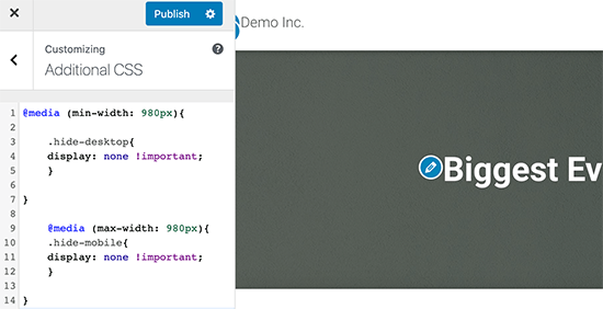 添加您的自定义 CSS Add your custom CSS