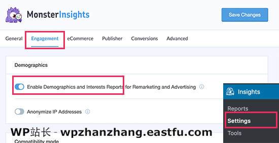 在 WordPress 中启用人口统计和兴趣跟踪 Enable demographics and interest tracking in WordPress