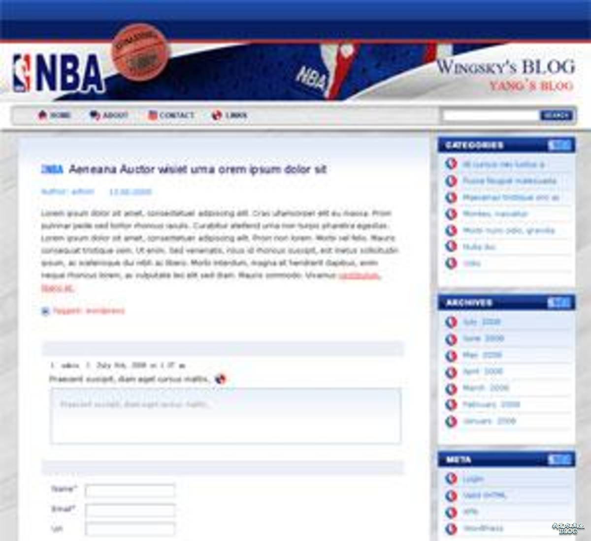 NBA Tube WordPress Theme