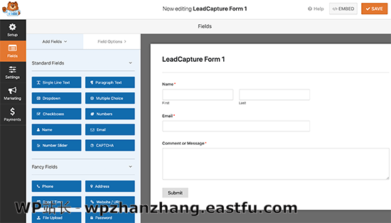 WordPress 表单生成器 WordPress form builder