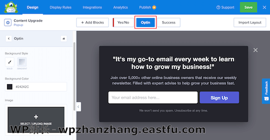 自定义 OptinMonster 弹出窗口 Customize OptinMonster popup