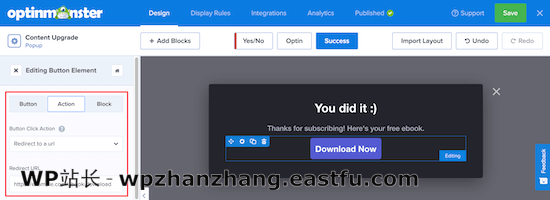 OptinMonster 成功重定向 OptinMonster success redirect