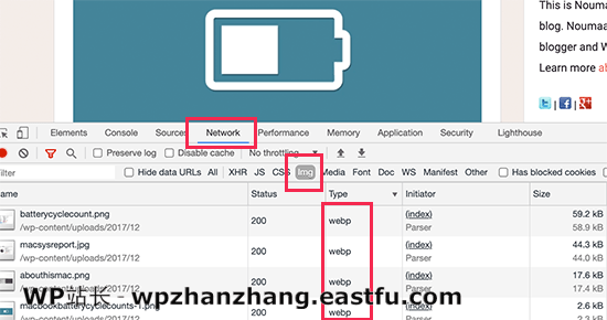 在开发者工具中查看 WebP 图片 Viewing WebP Images in developer tools