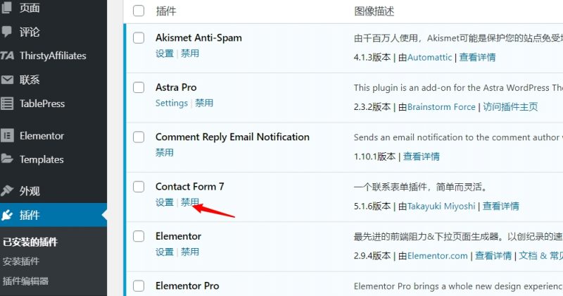 wordpress禁用插件