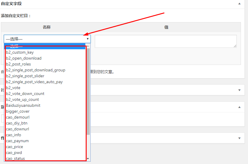 如何解决WordPress后台自定义栏目选择下拉框显示不全问题？ (https://www.wpzt.net/) WordPress基础教程 第2张