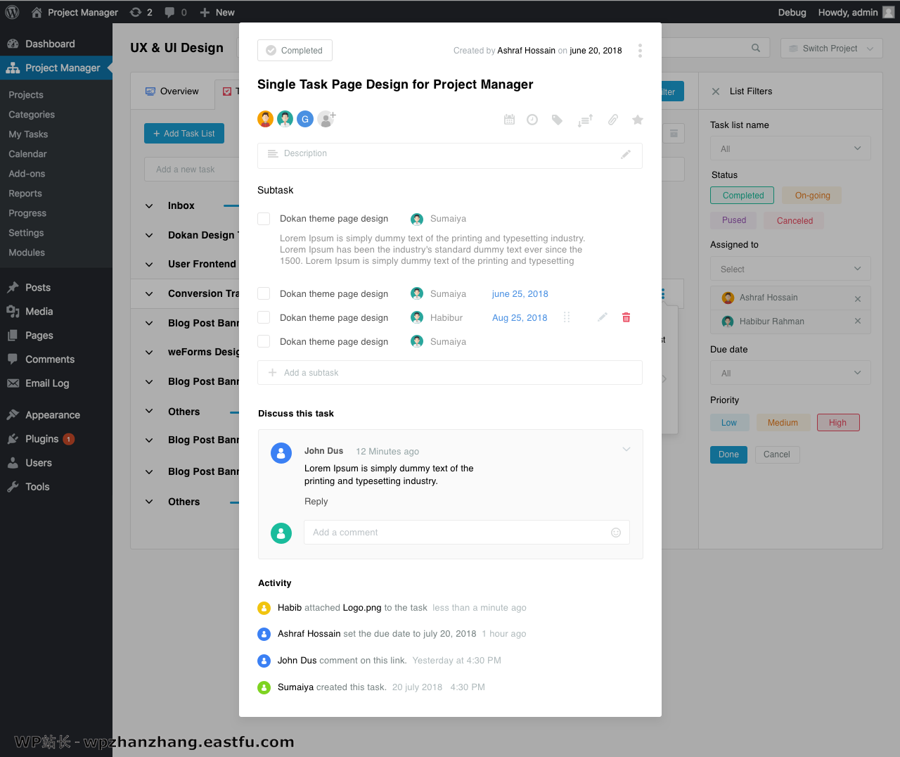 weDevs如何成功地使用WP Project Manager进行项目管理团队协作 5 weDevs如何成功地使用WP Project Manager进行项目管理团队协作 2