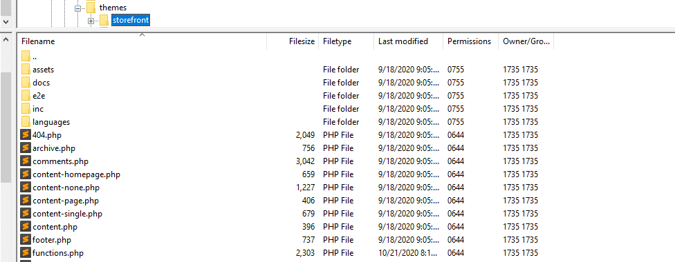 WordPress主题目录中列出的模板文件