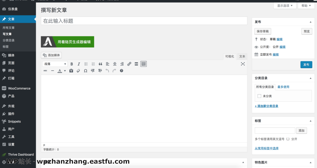 最详细的WordPress使用指南 1 WordPress 创建新文章界面