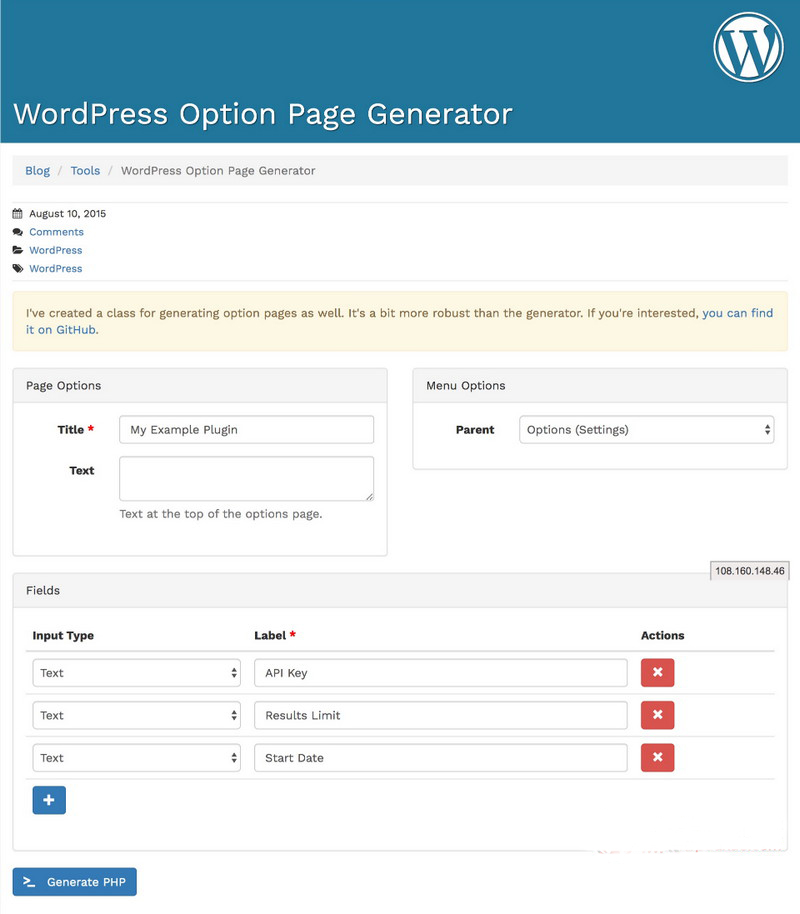 如何创建WordPress插件设置页面？ (https://www.wpmee.com/) WordPress开发教程 第3张