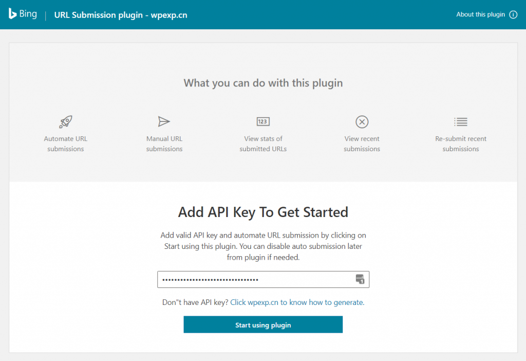 网址自动提交到Bing索引WordPress插件Bing URL Submissions (https://www.wpzt.net/) WordPress插件 第1张